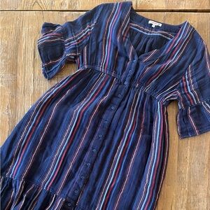 Sundry Navy Striped Top